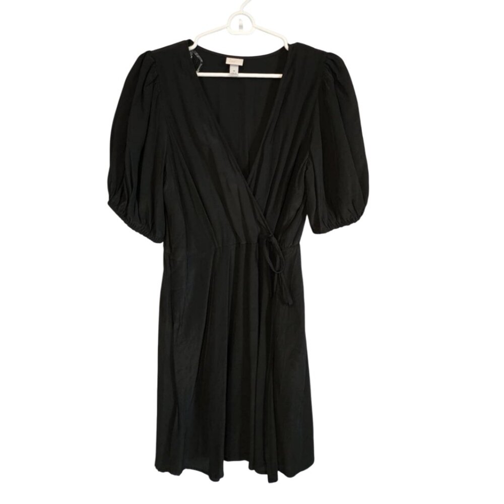 EUC A New Day Black Faux Wrap dress